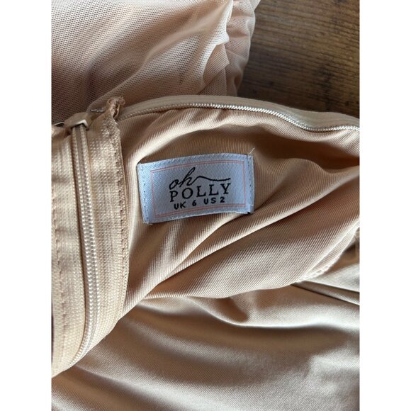 Oh Polly Beige Bodycon Mini Dress - Picture 5 of 5